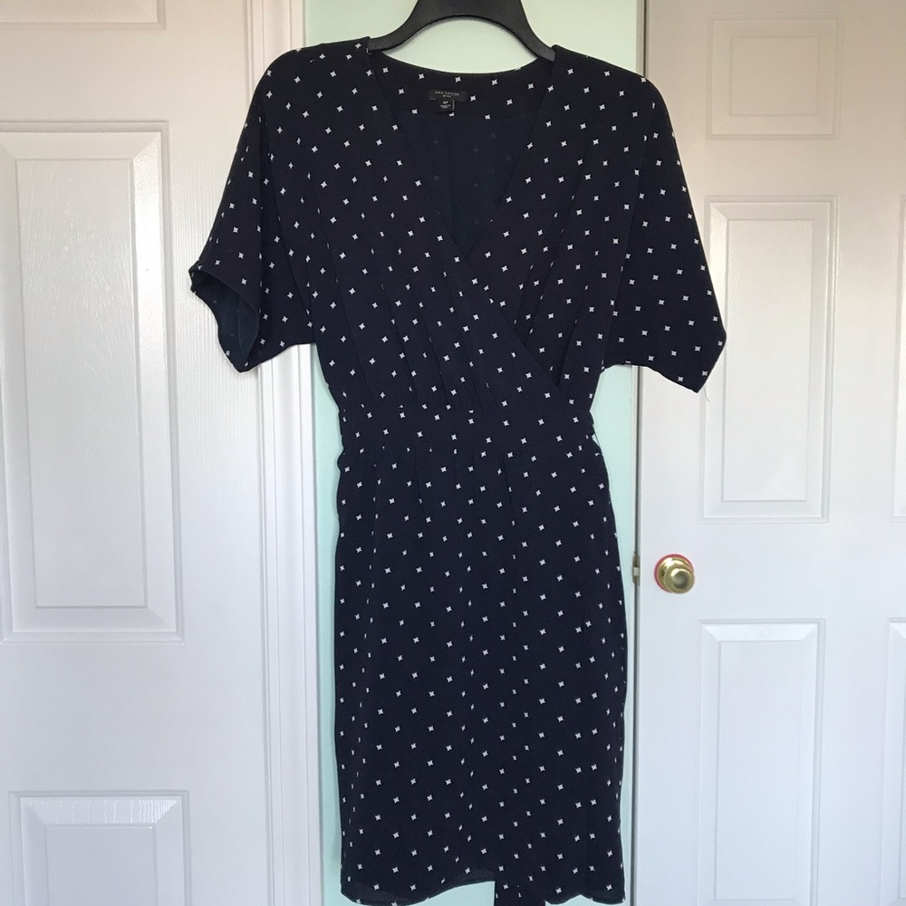 Ann Taylor Navy Blue & White Dress - Picture 2 of 3